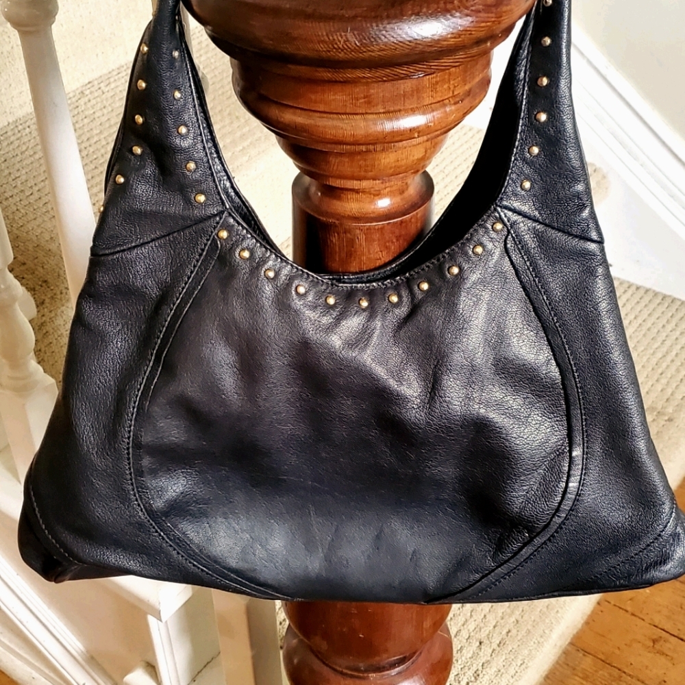 Sigrid Olsen Black soft leather Hobo Bag
